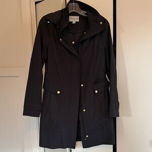 Cole Haan Women's Black Trench Coat with Hood